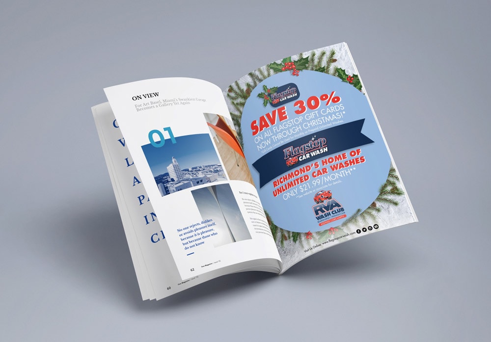 Magazine ad for a car wash by an advertising agency