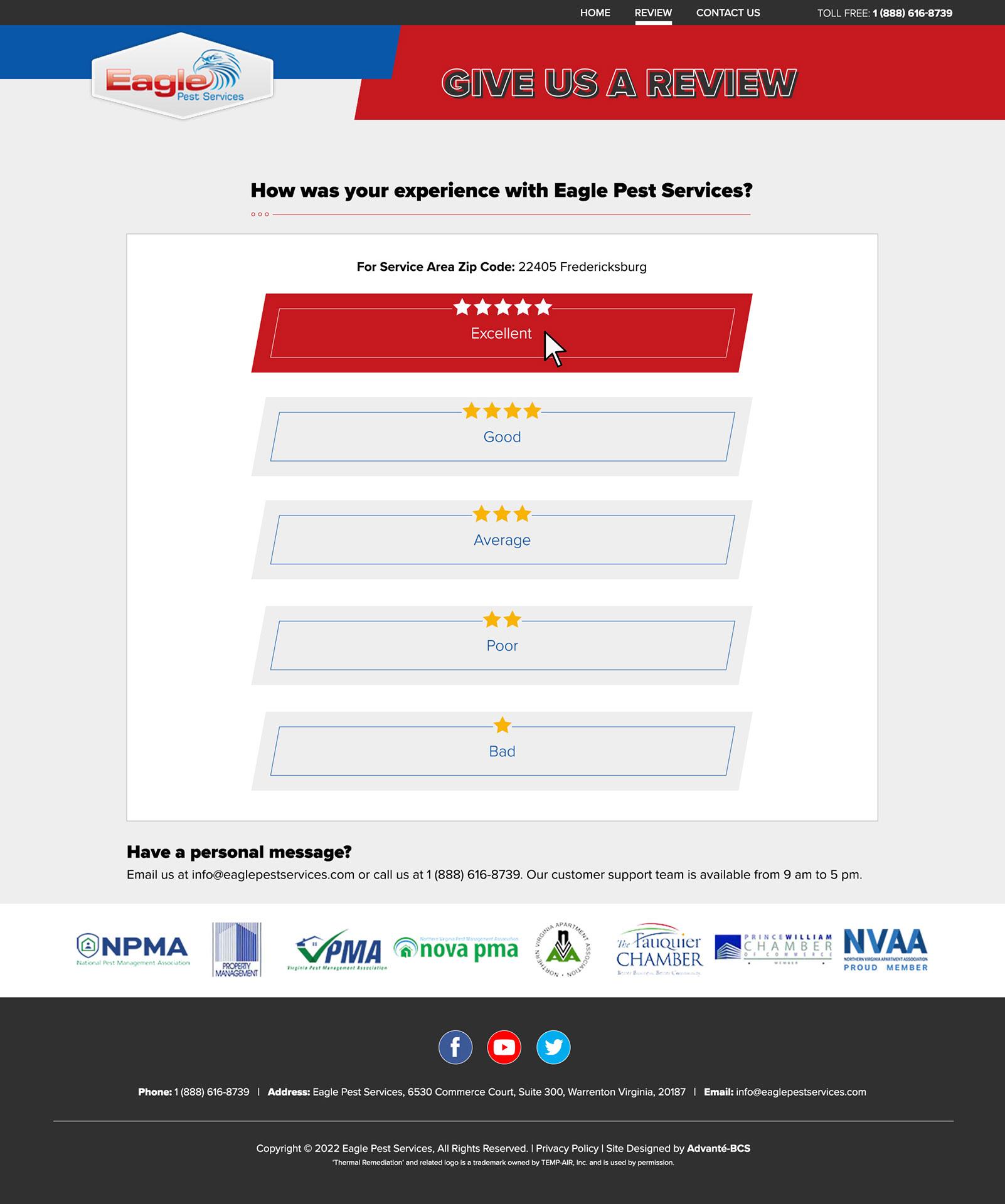 Eagle Pest Services Review Portal