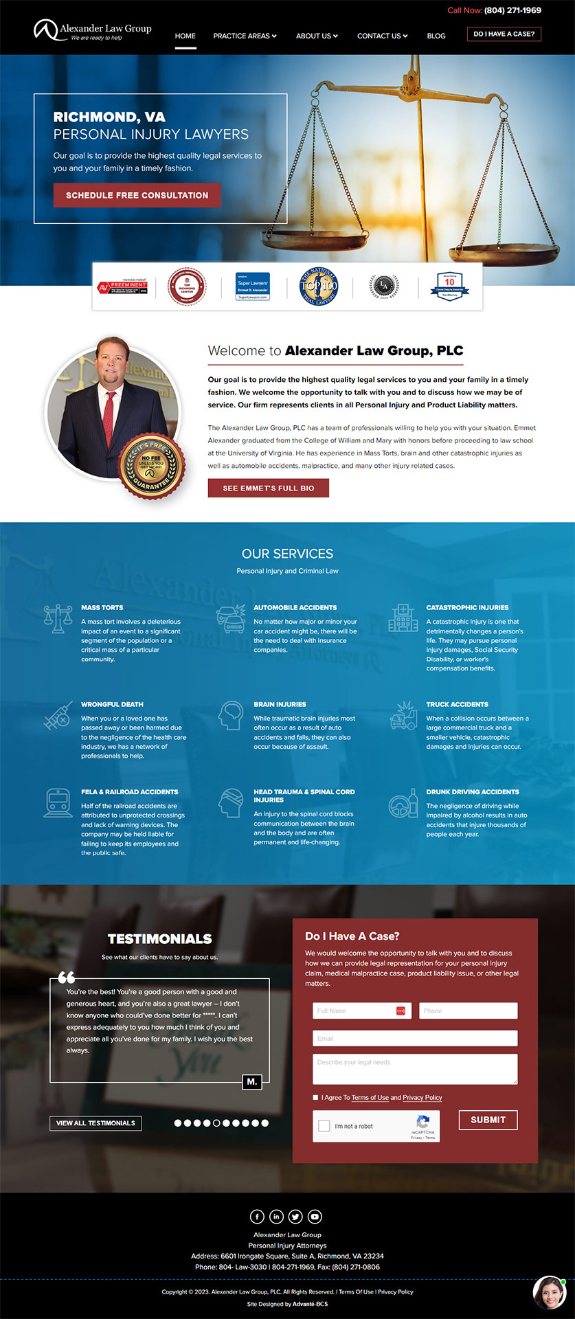 Website design for law Richmond, VA law firm