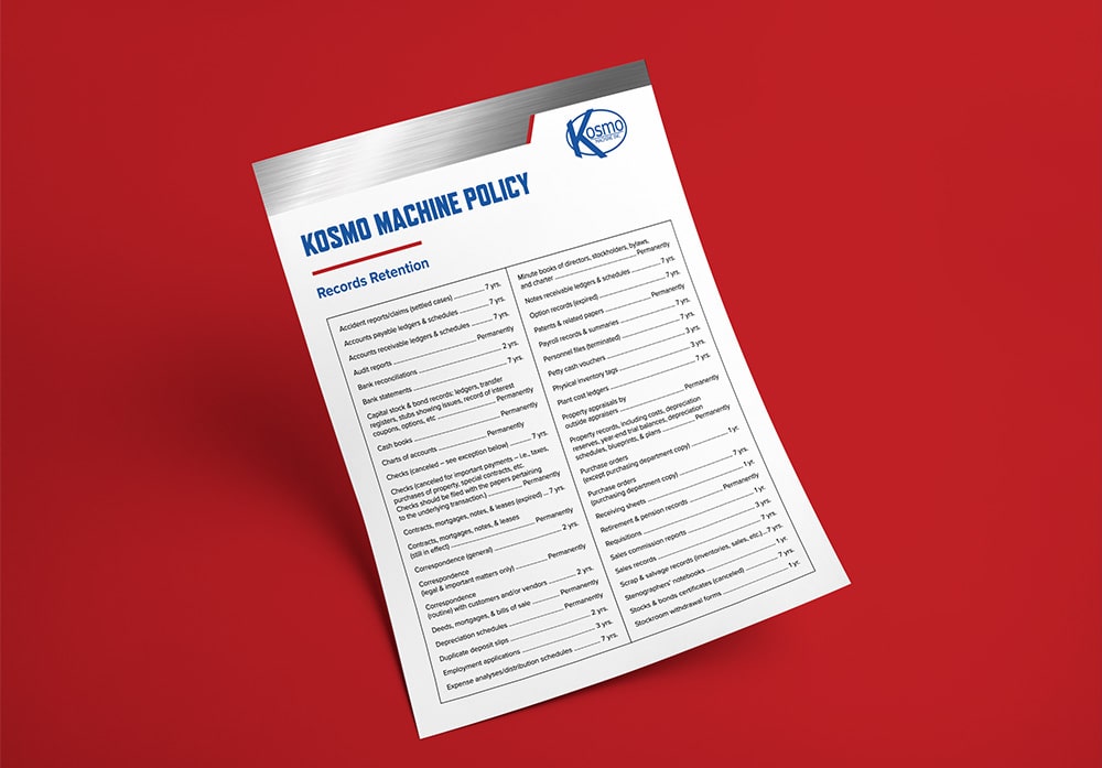 Policy - Kosmo Machine